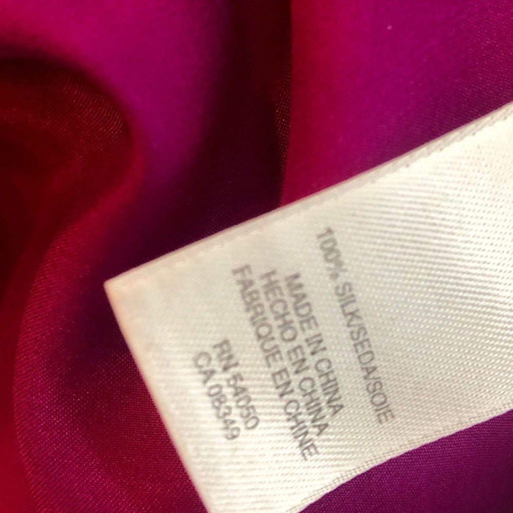 Anne Klein Purple Magenta Silk Top Blouse - M - Picture 7 of 7
